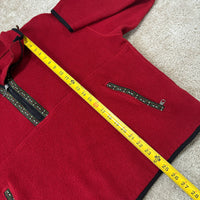 Vintage The North Face Red Fleece 1/4 Zip Pullover Large (1990s)