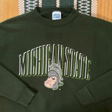 Vintage MSU Gruff Sparty Spell-out Crewneck Sweatshirt Large (1990s)