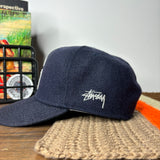 Y2K Stussy Wool Navy Blue Snapback