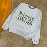 Vintage MSU Spellout Crewneck Sweatshirt Small (1990s)