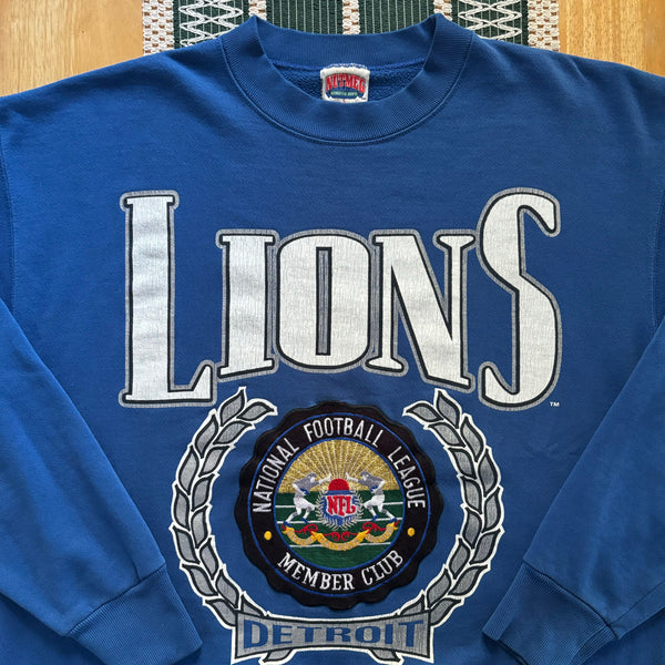 Vintage Detroit Lions “Big Patch” Crewneck Sweatshirt Large (1990s)