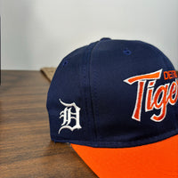 Detroit Tigers Sports Specialties Script Twill Snapback (1990s)