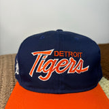 Detroit Tigers Sports Specialties Script Twill Snapback (1990s)