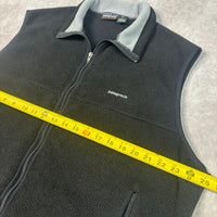 2001 Patagonia Black Synchilla Fleece Zip Up Vest Large