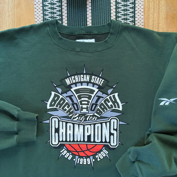 Vintage Reebok MSU “Back to Back to Back” Crewneck Sweatshirt XL (2000)