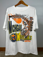 1990s All Over Print Basketball University of Michigan T-Shirt XXL