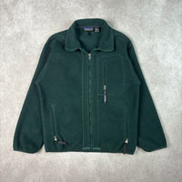 1990s Patagonia Green Synchilla Fleece Zip-up Jacket XS