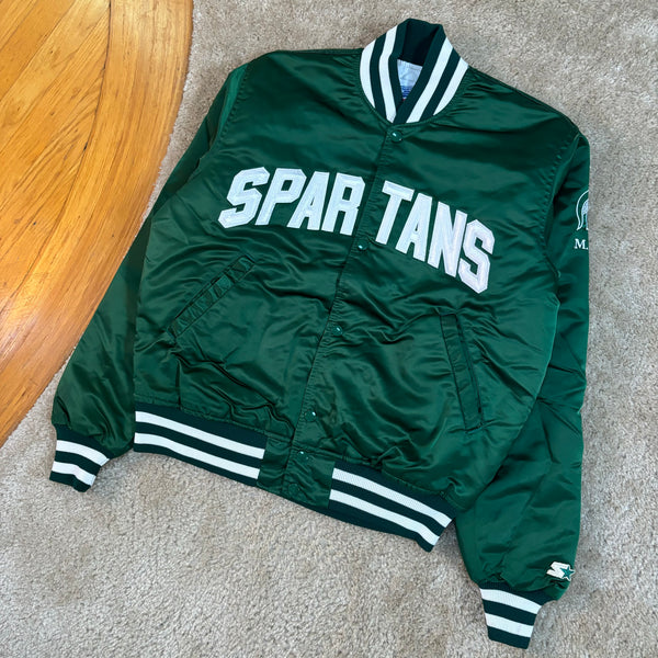 Vintage MSU Starter Satin Dugout Jacket Medium (1980s)