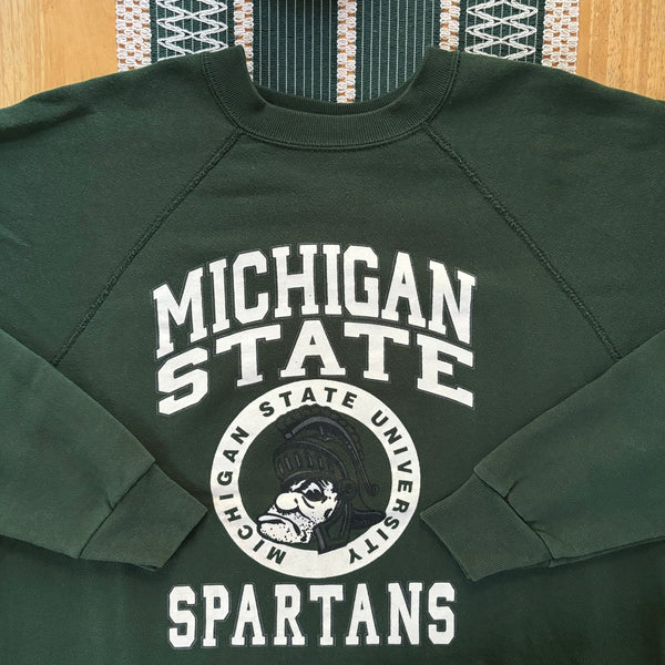 Vintage MSU Sparty Raglan Crewneck Sweatshirt XL (1990s)