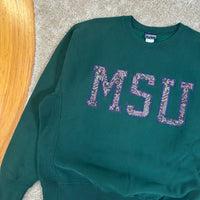 Vintage MSU Paisley Jansport Crewneck Sweatshirt Large (1990s)