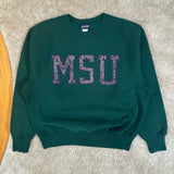 Vintage MSU Paisley Jansport Crewneck Sweatshirt Large (1990s)