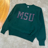 Vintage MSU Paisley Jansport Crewneck Sweatshirt Large (1990s)