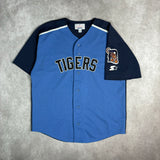 1990s Detroit Tigers Starter Baby Blue Baseball Jersey X-Large