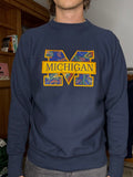 1990s Floral/Paisley “Block M”UofM Crewneck Large