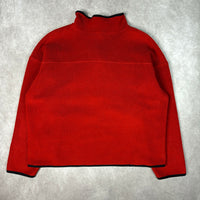 1990s The North Face Red Fleece 1/4 Zip Pullover Large