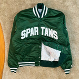 Vintage MSU Starter Satin Dugout Jacket Medium (1980s)