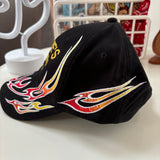 Flame Embroidered Strapback Hat (Y2K)