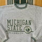 Vintage MSU Spellout Crewneck Sweatshirt Small (1990s)