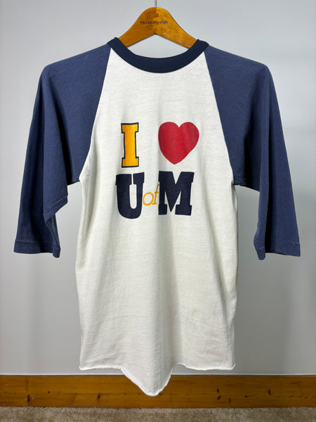 1970s “I ♥️ UofM” Raglan Shirt Medium