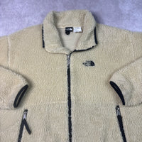 2001 The North Face Beige/Cream Deep Pile Fleece Jacket Large