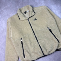 2001 The North Face Beige/Cream Deep Pile Fleece Jacket Large