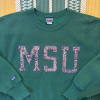 Vintage MSU Paisley Jansport Crewneck Sweatshirt Large (1990s)