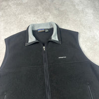 2001 Patagonia Black Synchilla Fleece Zip Up Vest Large