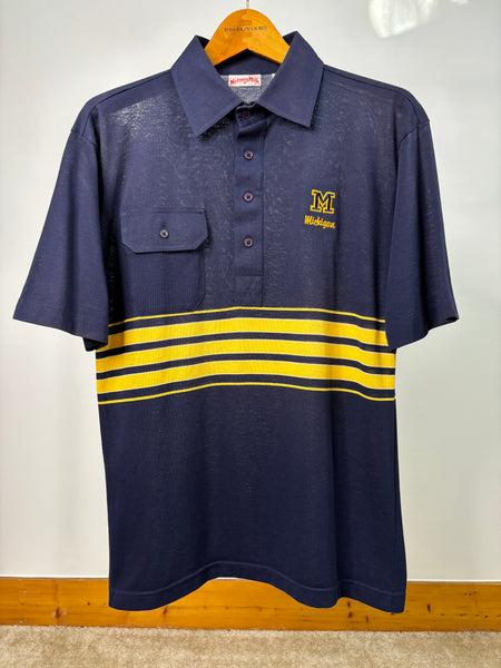 1980s Collared UofM Polo Shirt Large