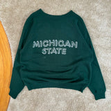 Vintage MSU “Michigan State” Raglan Crewneck Sweatshirt Large (1980s)