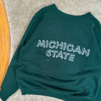 Vintage MSU “Michigan State” Raglan Crewneck Sweatshirt Large (1980s)