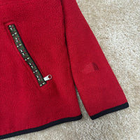 Vintage The North Face Red Fleece 1/4 Zip Pullover Large (1990s)