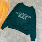 Vintage MSU “Michigan State” Raglan Crewneck Sweatshirt Large (1980s)