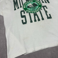 1990s MSU Crest White T-Shirt XL