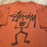 1990s STUSSY TRIBEMAN GRAPHIC T-SHIRT LARGE