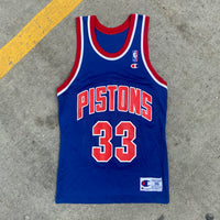 1990s DETROIT PISTONS GRANT HILL CHAMPION JERSEY SMALL